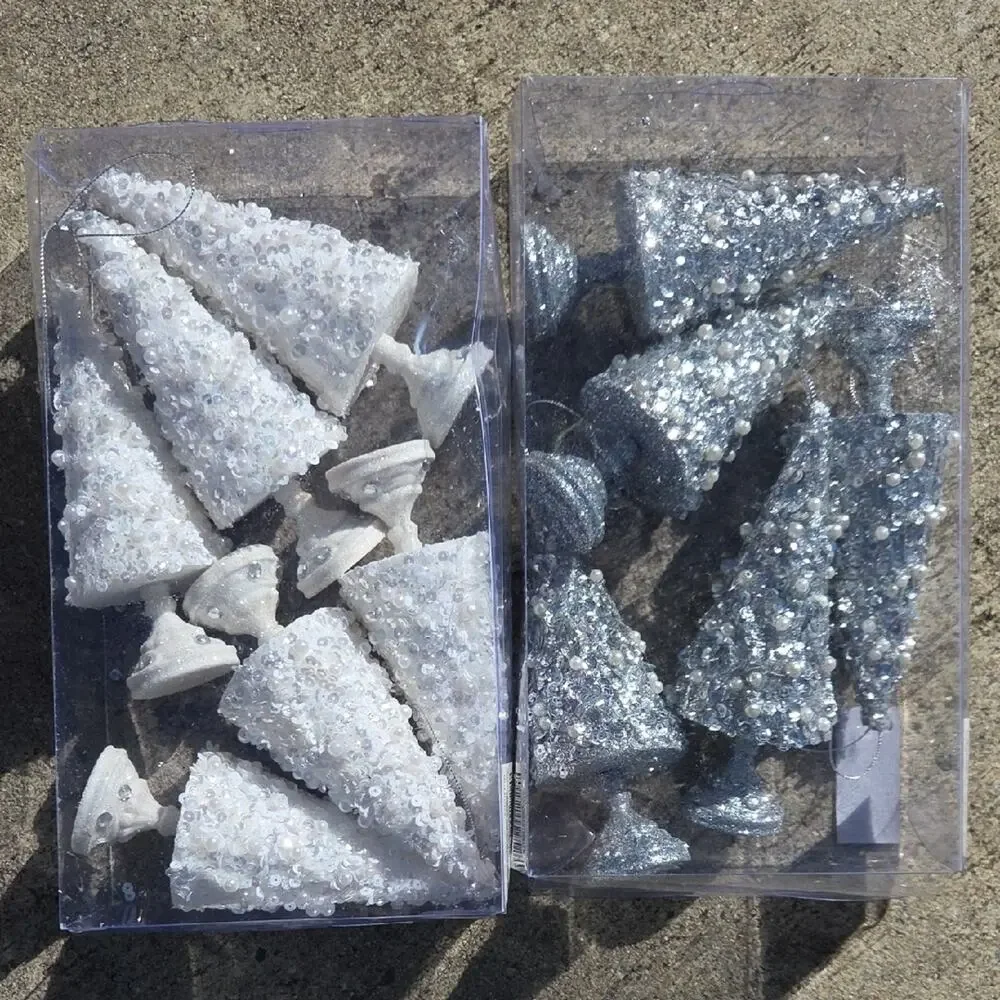 Ziantycy Glitter Cone Christmas Trees Set